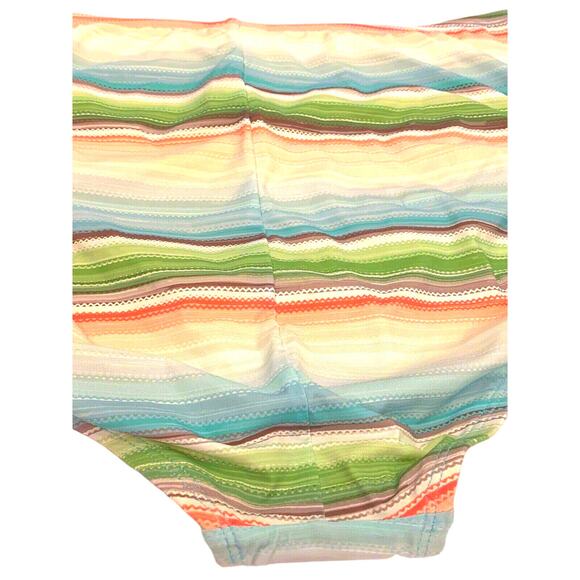 NWT Jantzen Aqua Blue Stripe Tummy Control Stretch Smooth Swim Bottom Large 14 - Picture 6 of 8